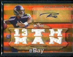 2012 Triple Threads RUSSELL WILSON Rookie RC Auto Autograph 13th Man Jersey 8/9