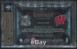 2012 UD Black #BRL14 Russell Wilson Lustrous Rookie Jersey Auto #08/99 BGS 9.5