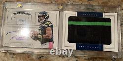 2012 russell wilson National Treasures Rookie Auto Jumbo Patch Card #29