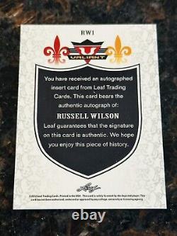 2012 russell wilson ROOKIE AUTO Leaf Valiant YellowithGreen NICE Seahawks/Broncos