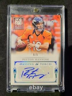 2013 Elite Russell Wilson Peyton Manning dual auto Passing The Torch /5 broncos