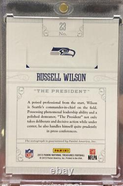 2013 National Treasures RUSSELL WILSON # /10 Notable Nicknames Auto