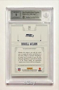 2013 National Treasures RUSSELL WILSON #2/10 Notable Nicknames Auto BGS 9 Mint