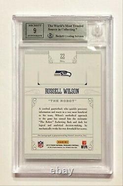 2013 National Treasures RUSSELL WILSON #3/10 Notable Nicknames Auto BGS 9 Mint