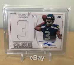 2013 National Treasures Russell Wilson Colossal Auto Jersey Number /25 Seahawks