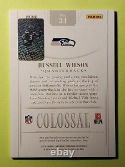 2013 Russell Wilson Auto 2/2 JerseyTag National Treas Colossal Authentication RW