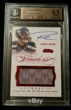 2014 flawless russell wilson ruby patch auto 9.5/10 super rare! Seahawks