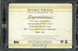 2015 Definitive Russell Wilson Patch Auto Autograph /10 SSP Broncos Seahawks