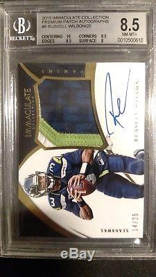 2015 Immaculate Collection Russell Wilson/25 BGS 8.5/10 AUTO POP 2 Only 1 Higher