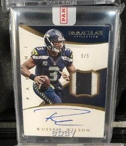 2015 Immaculate Russell Wilson Autograph #5/5 Auto READ condition DETAILS