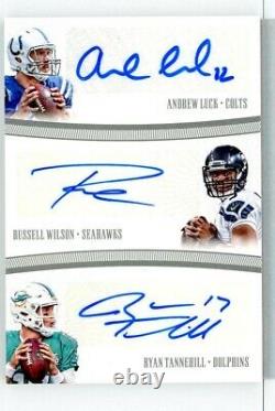 2015 National Treasures Football 12 Auto Booklet Russell Wilson Andrew Luck 2/5