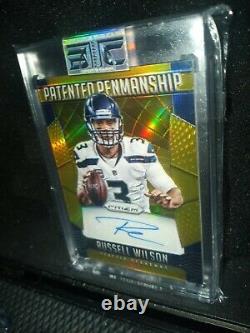 2015 PRIZM SILVER RUSSELL WILSON Patended Penmanship Auto 2/5 SSP SEAHAWKS