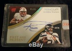 2015 RUSSELL WILSON PANINI Immaculate PAST and PRESENT Auto #'d 01/25 SEAHAWKS