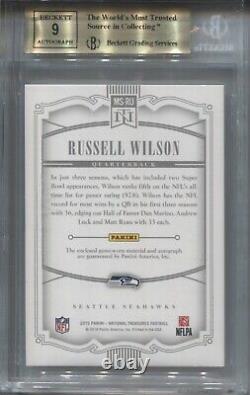 2015 Russell Wilson National Treasures AUTO MATERIAL PRIME PATCH 1/5 BGS 9.5/9