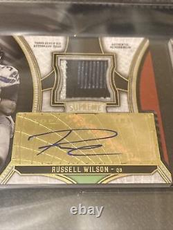 2015 TOPPS SUPREME RUSSELL WILSON RICHARD SHERMAN DUAL AUTO PATCH #d 1/1 BGS 9.5