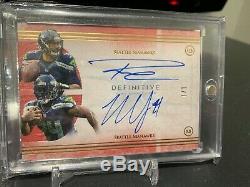 2015 Topps Definitive Football Russell Wilson And Marshawn Lynch Dual Auto 1/1
