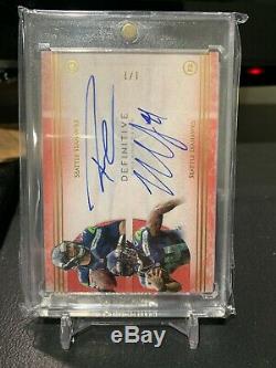 2015 Topps Definitive Football Russell Wilson And Marshawn Lynch Dual Auto 1/1