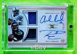 2015 Topps Definitive Russell Wilson Andrew Luck Dual Patch Auto 09/10 SEAHAWKS