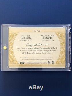 2015 Topps Definitive Russell Wilson Marshawn Lynch Dual Auto Autograph 10/10