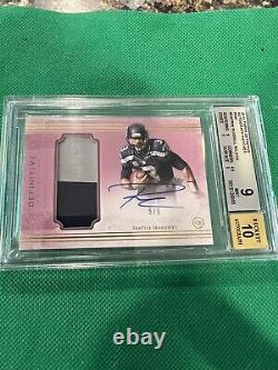 2015 topps definitive Russell Wilson Auto Patch 5/5 Bgs 9 10 Auto Pop 1