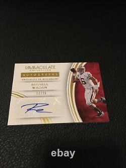 2016 Panini Immaculate Russell Wilson Jersey Number Autograph Auto Ssp# 13/16