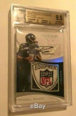 2017 Immaculate Football Russell Wilson Patch Auto 1/1 NFL Shield BGS 9.5/10
