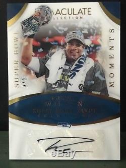 2017 Immaculate Super Bowl Moments Auto Russell Wilson #'d 3/5 Jersey Number