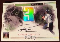 2017 PANINI IMPECCABLE RUSSELL WILSON AUTO SEAHAWKS #3/3 SSP NUMBERS Jersey #