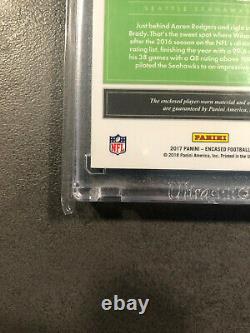 2017 Panini Encased Russell Wilson Seattle Seahawks NFL shield on card auto 1/1