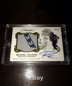 2017 Panini Flawless Russell Wilson Auto Star Swatches 10/10 1/1 On Card Auto