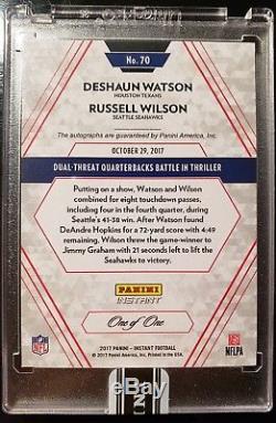 2017 Panini Instant NFL Russell Wilson DeShaun Watson RC Rookie Card Auto 1/1 SP