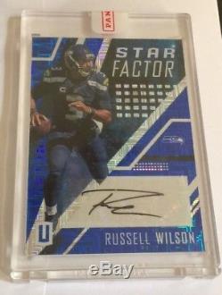 2017 Panini Unparalleled Russell Wilson Autograph Star Factor BLUE Auto SP#d /10