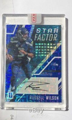 2017 Panini Unparalleled Russell Wilson Autograph Star Factor BLUE Auto SP#d /10