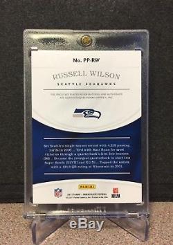 2017 Russell Wilson Panini Immaculate NFL Logo Shield Patch Autograph Auto 1/1