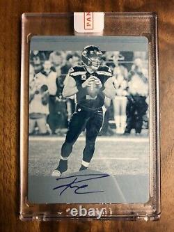 2018 2019 Panini Plates & Patches Russell Wilson Auto Seahawks Cyan Plate 1/1
