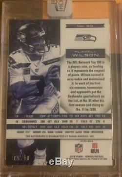 2018 Honors Gold Russell Wilson Auto Ssp 05/10 Prizm Refractor Seahawks Encased
