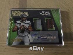 2018 Panini Absolute Russell Wilson Tools of the Trade Patch Logo Ball Auto #/15