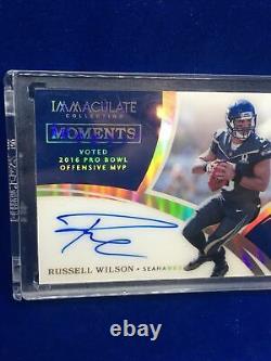 2018 Panini Immaculate Russell Wilson Moments On Card Auto Ssp#/10 Pro Bowl Mvp