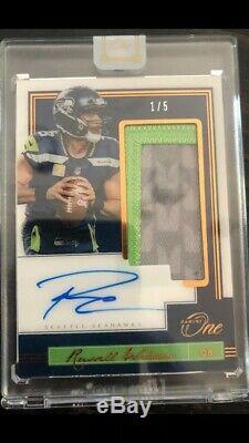 2018 Panini One RUSSELL WILSON #1/5 Auto Patch SEAHAWKS