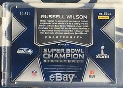 2018 Spectra Russell Wilson SUPER BOWL Signatures Auto Autograph #6/25 SEAHAWKS