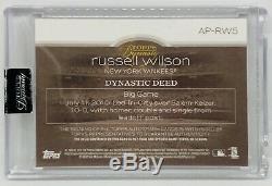 2018 Topps Dynasty Russell Wilson 1/1 Game-Used LOGO Patch Auto New York Yankees