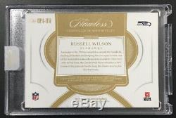 2019-19 Flawless Seahawks Russell Wilson On Card Auto 3 Color #3/5 Jersey #
