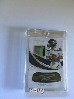 2019 Immaculate Russell Wilson 3 Color Patch Eye Black Auto #1/10