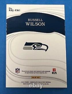 2019 Immaculate Russell Wilson Eye Black NFL Shield Patch Auto #1/1