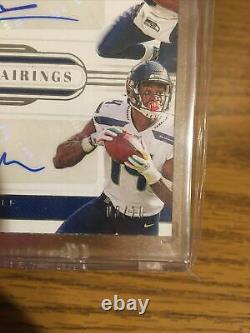 2019 National Treasures Russell Wilson / DK Metcalf Dual Auto Gold 03/10
