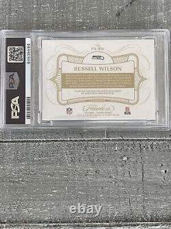 2019 Panini Flawless Emerald Russell Wilson GAME WORN Patch AUTO /2 PSA 8 PMJS