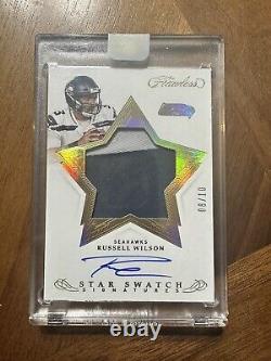 2019 Panini Flawless Russell Wilson Swatch Auto /10 Seattle Seahawks #SS-RW WB