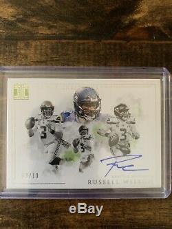 2019 Panini Impeccable Russell Wilson Canvas Creations On Card Auto #/10 MVP SSP
