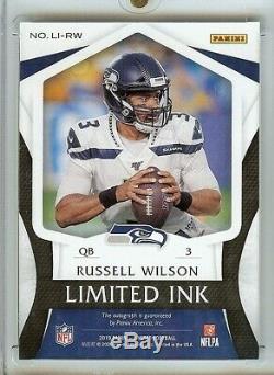 2019 Panini Limited RUSSELL WILSON Auto Limited Ink Autograph #3/10 Jersey #