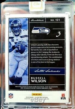 2019 Panini One Football Russell Wilson Auto 3/5 Seattle Seahawks 3-color